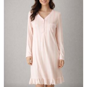 Karen Neuburger Pink Striped Nightgown